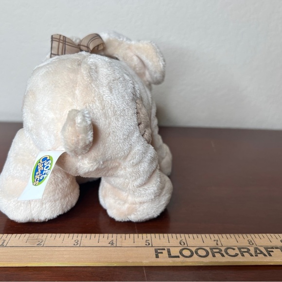 Soft Classics 8" Plush Tan Puppy Dog Rattle Plaid Bow Patches Toys R Us - Picture 3 of 9